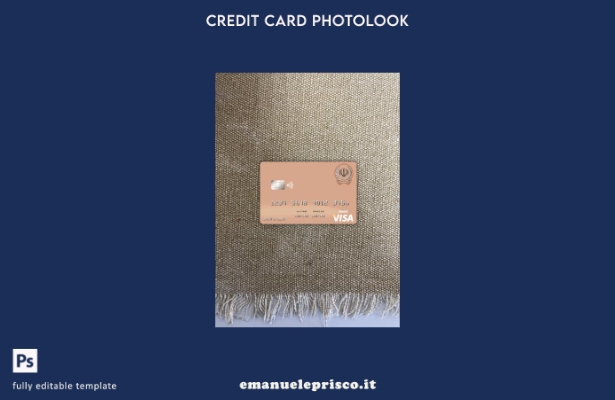 modello frontale photolook con carta di debito visto Iran Sepah Bank in stile ve